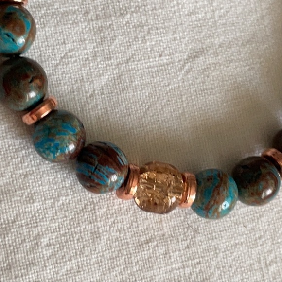 Sea Jasper, Copper and Crystal Healing Bracelet. - Picture 5 of 5